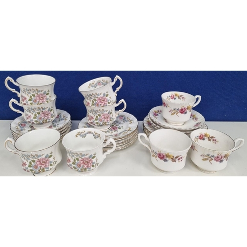 534K - A group of desirable floral china made of 'Royal Standard' 'Mandarin' pattern cups & saucers, togeth... 