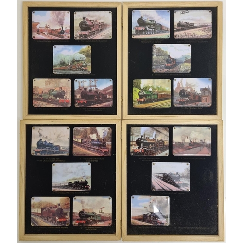 635 - Two boxed sets of printed metal plates, by 'Atlas Editions', titled 'Locomotive Legends'.