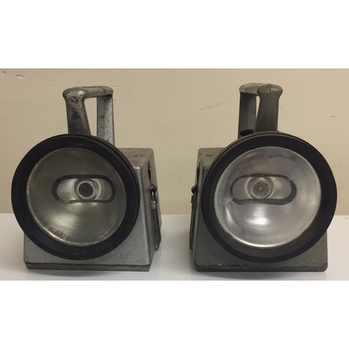 634 - A pair of vintage 'British Rail' guard signal lamps. Dimensions(cm) H15, W12, D15.