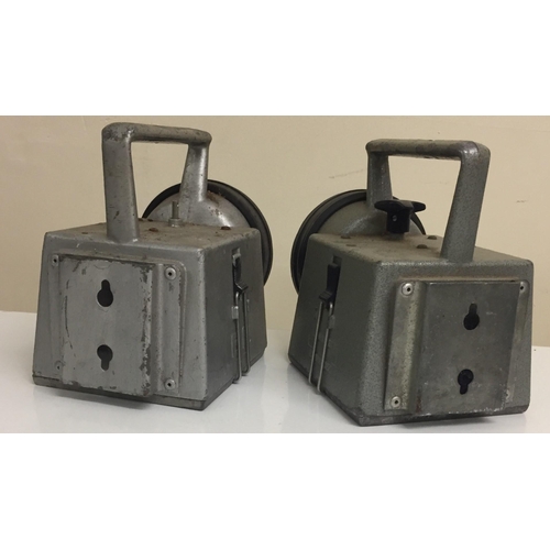 634 - A pair of vintage 'British Rail' guard signal lamps. Dimensions(cm) H15, W12, D15.