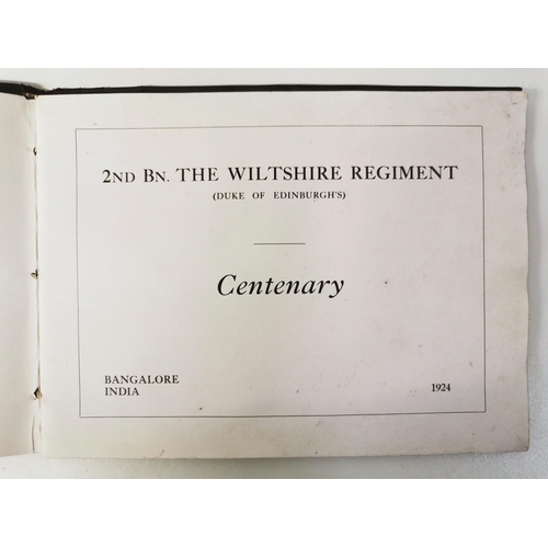 61 - A centenary book of 2nd Battalion The Wiltshire Regiment, printed in 1924.