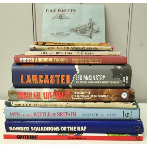 67 - A collection of RAF-related guides & story books, together with a partially completed John Player ci... 