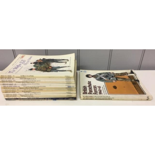 79 - A collection of eighteen 'Osprey Men at Arms & Vanguard' reference books, together with three 'Key U... 