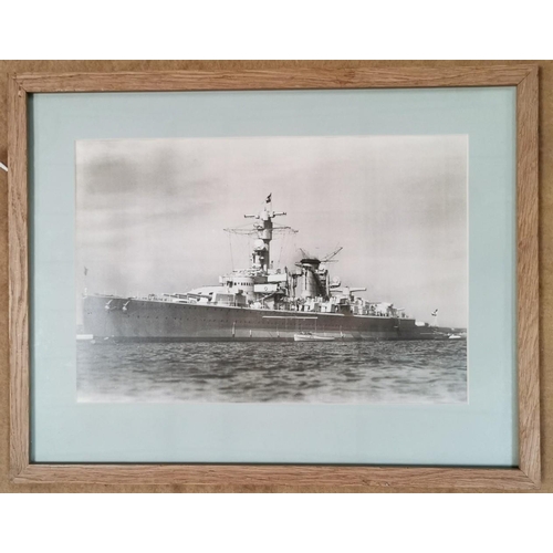 91 - A pair of framed pictures of the German heavy cruiser battleship 'Deutschland'.