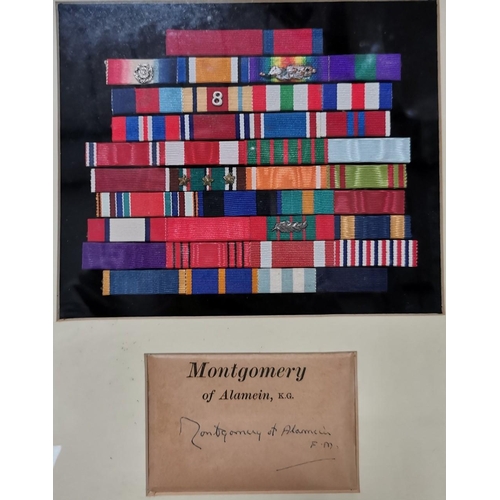 95 - A signed/framed photograph & selection of medal ribbons, of Field Marshall Montgomery. Includes an o... 