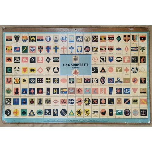 97 - A vintage, unframed montage of British Formation Badges 1939-1946. Printed for H & G Simonds Ltd, Br... 