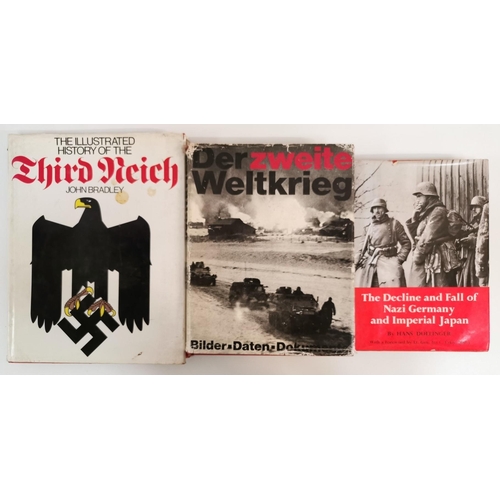 114 - A collection of three WWII reference books. Titles include 'The Decline and Fall of Nazi Germany and... 