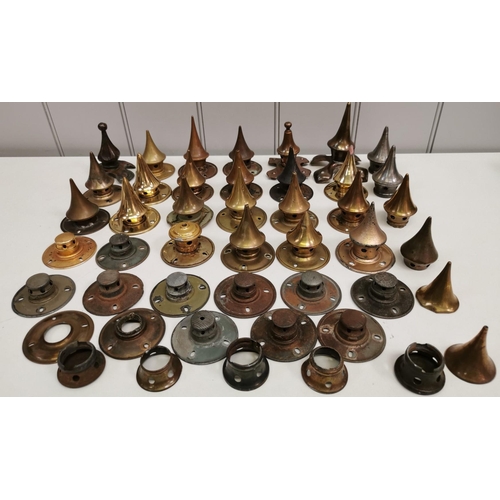 201 - A large selection of German Picklehaube helmet spares. To include twenty-one spikes, base plates etc... 