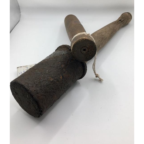 229 - A German WWI Stick Grenade, together with another handle only.