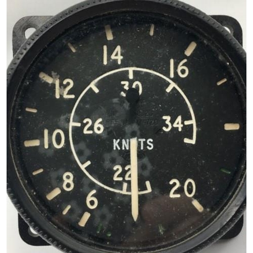 231 - A WWII Air Speed Indicator. Likely from a British Spitfire. No visible markings.