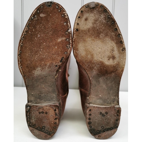 241 - A pair of WWI Officer's leather boots. No visible markings, other than '107' stitched into outside o... 