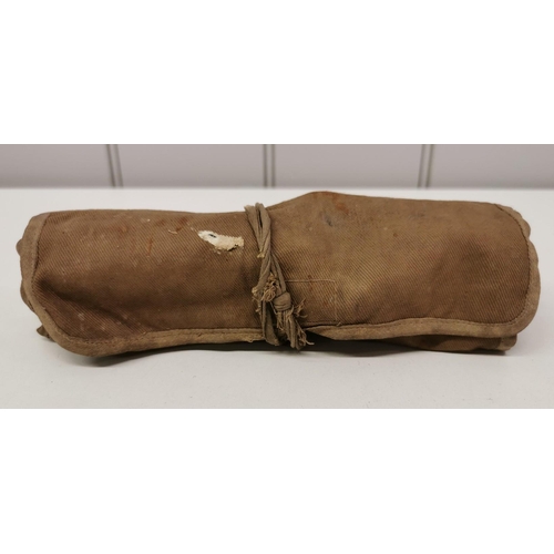 255 - A British WWI Field Surgical Kit. Roll-case supplied by 'S Rampling', Market Street, Cambridge. Most... 