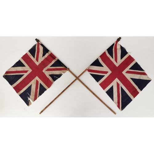 261 - A pair of WWII VE Day (likely) Union Jack hand-flags.