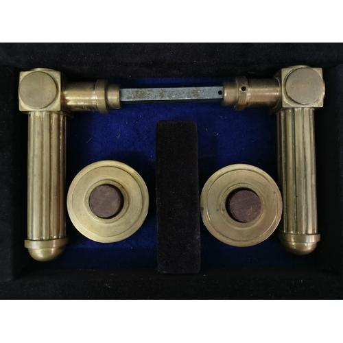 268 - A pair of brass door handles, believed to be those of Hitler's office in the Reich Chancellery. Hand... 