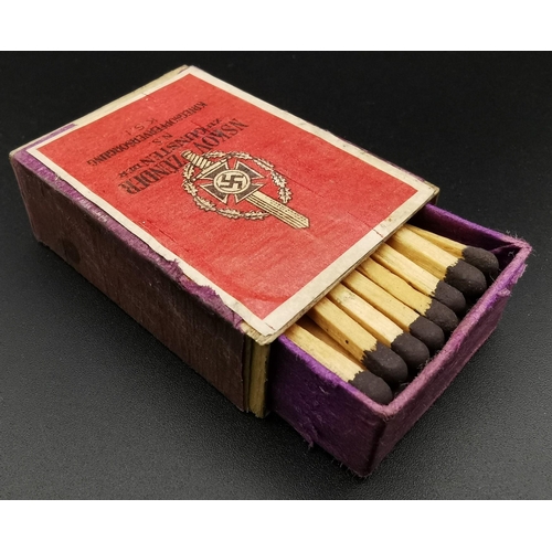 298 - A German WWI cast wax trench candle (dated 1914), together with a box of pre-WWII veteran's matches.