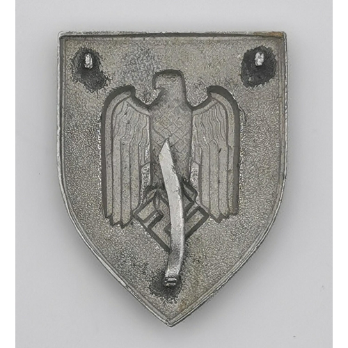 321 - A WWII German NSKK Overseas cap patch,  an Anti-Aircraft Air Defence badge (no badge bar) & an army ... 