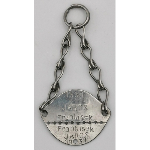 364 - Pre-WWII French dog tags from 1931, in the name of Frantisek Jaros.