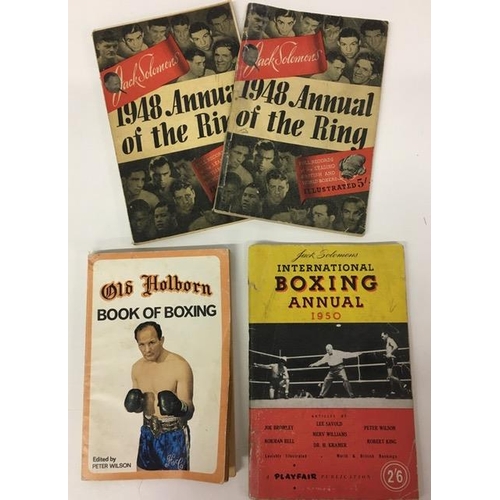 425 - A collection of four boxing books & annuals. To include 'Jack Solomon's 1948 Annual of the Ring' (x2... 