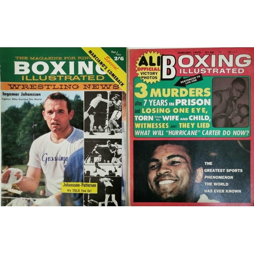 434 - A collection of approximately fifty-two editions of 'Boxing Illustrated, Wrestling News' magazine, d... 