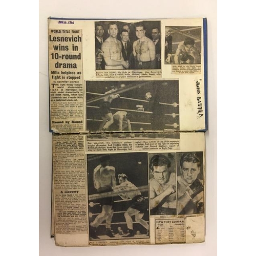 435 - A unique collection of Boxing newspaper cutting scrapbooks & newspapers. Scrapbooks primarily includ... 