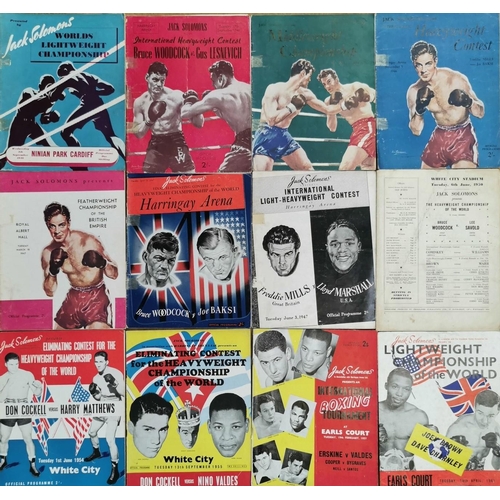 441 - A collection of twelve boxing programmes. Each promoted by Jack Solomon & dated between September 19... 