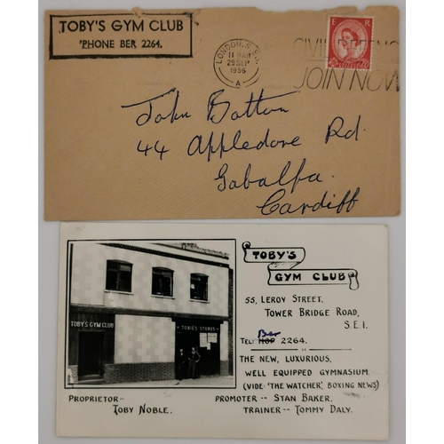 446 - A rare signed & personally dedicated card from Ezzard Charles. The card originates from Toby's Gym C... 