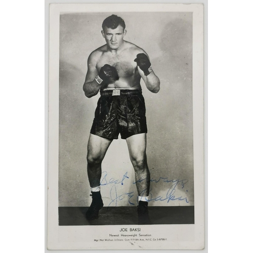 447 - A signed photograph of the boxer, Joe Baksi (USA 1922-1977). Joe Baksi was a professional heavyweigh... 