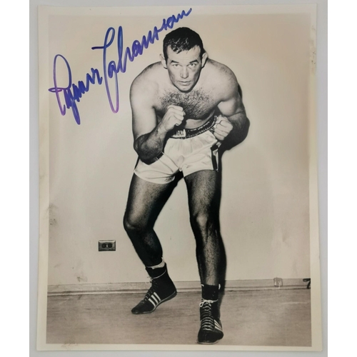 457 - A signed photo, with certificate of authenticity, of the boxer, Ingemar Johansson (Sweden 1932-2009)... 