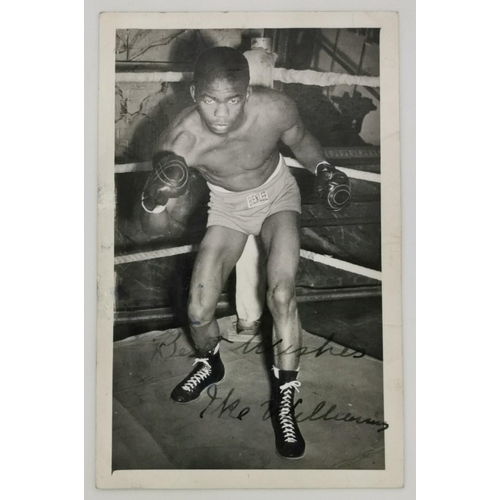 466 - A signed photograph of the boxer, Isiah (Ike) Williams (USA 1923-1994). Ike Williams was a professio... 