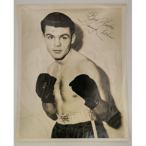 467 - A personal letter & signed photo, with original envelope, of the boxer, Tommy Collins (USA 1929-1996... 