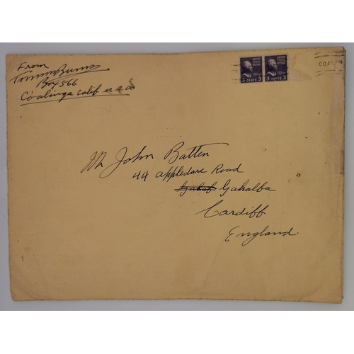 468 - A unique personal letter (1954) & photo, with original envelope, of boxer turned evangelist Tommy Bu... 