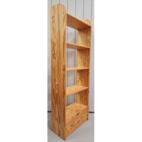 45 - A set of free-standing bookshelves. Incorporates five shelves & a base level drawer. Dimensions(cm) ... 