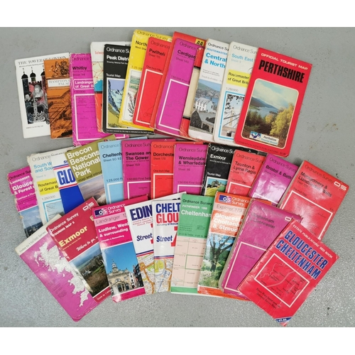 133 - A selection of thirty-five ordnance survey maps. To include Gloucester, Gower, North York Moors etc.