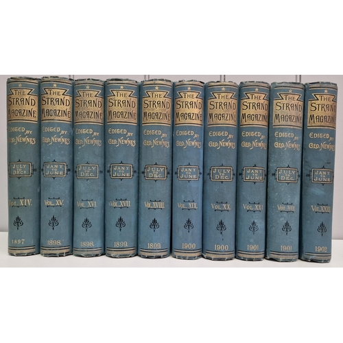 151 - A collection of ten, blue-bound volumes of 'The Strand' magazine. To include volumes 14-23, spanning... 