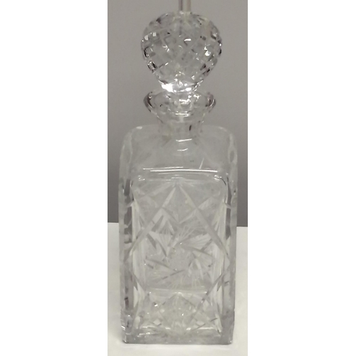 252 - A vintage crystal spirit decanter. Dimensions(cm) H28, W9, D9