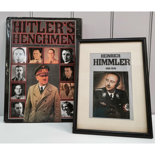 113 - A collection of five WWII German reference books, together with a framed picture of Heinrich Himmler... 