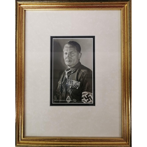 133 - A rare, signed/framed portrait photograph of Hermann Goering (1893-1946). Goering was a leader membe... 