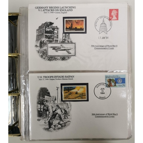 134 - A complete set (3 volumes) of 'The 50th Anniversary World War II Commemorative Covers Collection', b... 