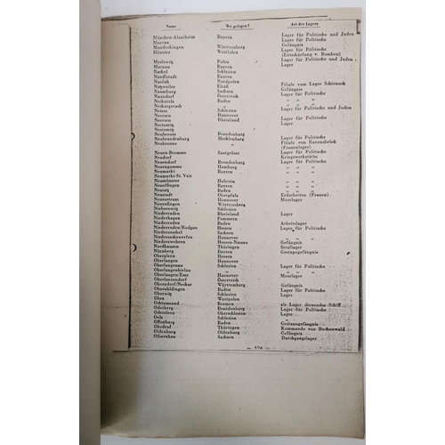 150 - An early photostat of a Nazi document listing all of the WWII concentration camps. Noted as obtained... 