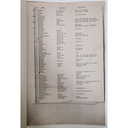 150 - An early photostat of a Nazi document listing all of the WWII concentration camps. Noted as obtained... 