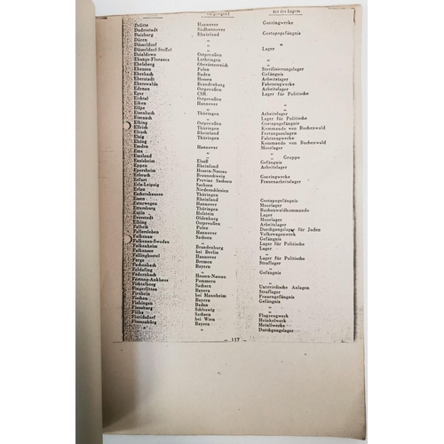 150 - An early photostat of a Nazi document listing all of the WWII concentration camps. Noted as obtained... 