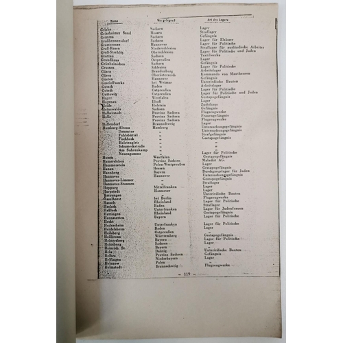 150 - An early photostat of a Nazi document listing all of the WWII concentration camps. Noted as obtained... 