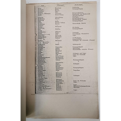 150 - An early photostat of a Nazi document listing all of the WWII concentration camps. Noted as obtained... 