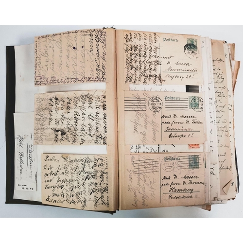 152 - An extensive scrapbook holding many letters, postcards & photo's mostly from a German soldier to his... 