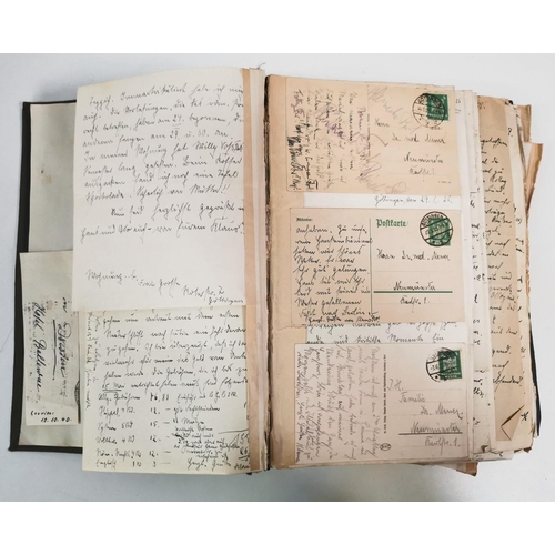 152 - An extensive scrapbook holding many letters, postcards & photo's mostly from a German soldier to his... 