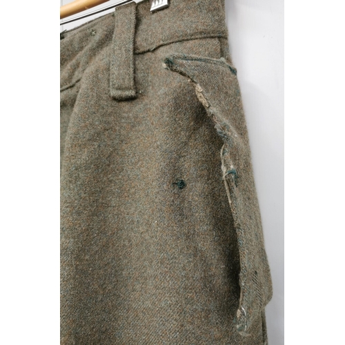 169 - A pair of tan-coloured WWII Royal Marines combat trousers.