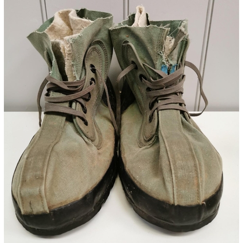 202 - A pair of vintage US military extreme cold boots. Boots appear to have been crudely reduced to ankle... 