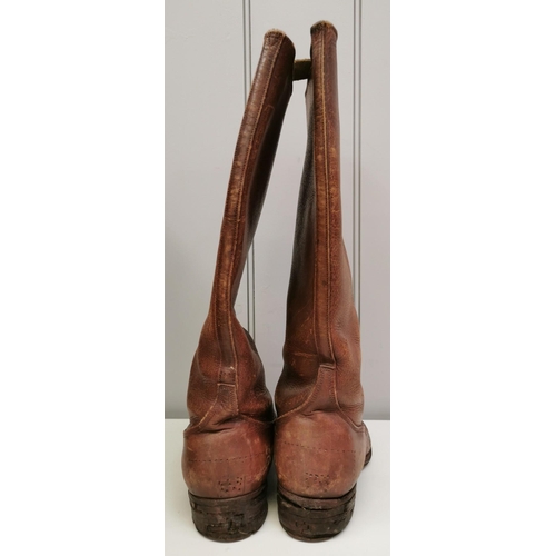 241 - A pair of WWI Officer's leather boots. No visible markings, other than '107' stitched into outside o... 