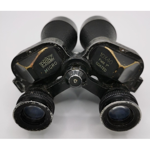 245 - A pair of post-WWII, Empire made 'Prinz Micro' 10 x 40 field binoculars.