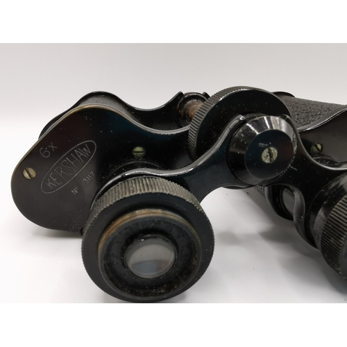 248 - A pair of WWII-era 6x field binoculars, by 'Kershaw', with Negretti & Zambra lenses, numbered 3117. ... 